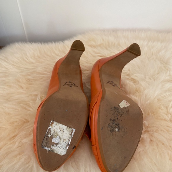 Miss Albright Orange Leather Heels from Anthropologie Sz 7 - Picture 5 of 5